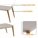 Ver imagem 5 de Mesa Copper 180cm MDF Vidro e 6 Cadeiras Melissa Vel Capuccino /Off /Naturale /Serig Off com Vidro