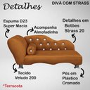 Ver imagem 2 de Cama Caminha Diva Pet Veludo Strass Terracota Dvinn