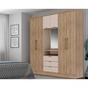 Ver imagem 1 de Guarda Roupa Casal com Espelho, 6 Portas e 3 Gavetas Aspen