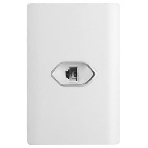CONJUNTO RJ45 (REDE INTERNET) HORIZONTAL 4X2 - NOVARA BRANCO BRILHANTE CROMADO - DNV1100/41BRCR