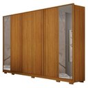 Ver imagem 3 de Guarda Roupa Casal Ares 6 Portas com Espelho Cinamomo com Cômoda Rubi 4 Gavetas Cinamomo Off-white –