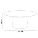 Ver imagem 6 de Mesa de Jantar 6 Lugares Redonda 160cm Georgia B05 Amêndoa Cinamomo - Lyam Decor