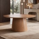 Ver imagem 1 de Mesa de Jantar 6 Lugares Redonda 160cm Georgia B05 Amêndoa Cinamomo - Lyam Decor