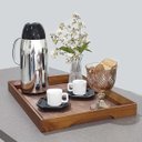 Ver imagem 2 de Bandeja Bebidas Café Bar Aparador Decorativa Mesa Ambiente Casa Recepção Escritório Sala Madecor Ban