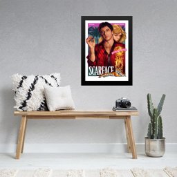 Quadro Poster do Filme Scarface 24x18cm:madeira Preta - 2 Quadro Poster do Filme Scarface 24x18cm:madeira Preta - 2