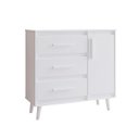 Ver imagem 1 de Cômoda Sapateira Pé Palito 1 Porta 3 Gavetas Lima Branco