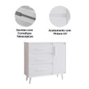 Ver imagem 3 de Cômoda Sapateira Pé Palito 1 Porta 3 Gavetas Lima Branco