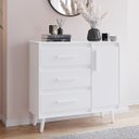 Ver imagem 4 de Cômoda Sapateira Pé Palito 1 Porta 3 Gavetas Lima Branco