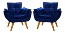 Ver imagem 1 de Kit 2 Poltronas Chesterfield Luxo Opala Sala/Recepção/Escritório Azul Marinho