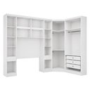 Ver imagem 4 de Guarda-Roupa Modulado Casal 2 Mesas de Cabeceira 9 Portas 3 Gavetas MDF Cairo Branco/Neve