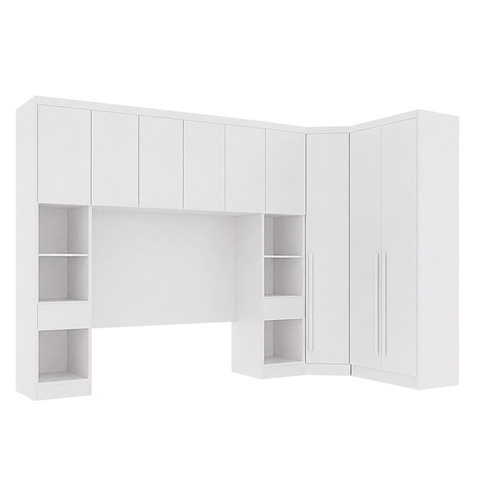 Guarda-Roupa Modulado Casal 2 Mesas de Cabeceira 9 Portas 3 Gavetas 100% MDF Cairo
