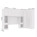 Ver imagem 3 de Guarda-Roupa Modulado Casal 2 Mesas de Cabeceira 9 Portas 3 Gavetas MDF Cairo Branco/Neve