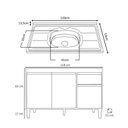 Ver imagem 4 de Balcão Gabinete com Pia Inox 120cm 3 Portas e 1 Gaveta Tatiane Branco - Ajl Móveis
