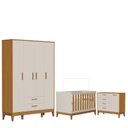 Ver imagem 1 de Quarto de Bebê Flip com Cômoda Sapateira Areia Acetinado Savana - Reller