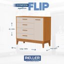 Ver imagem 6 de Quarto de Bebê Flip com Cômoda Sapateira Areia Acetinado Savana - Reller