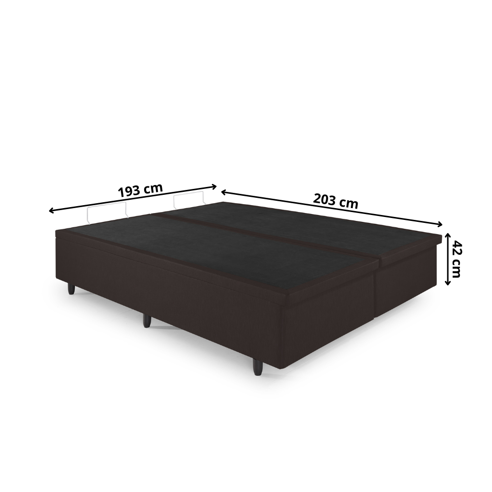 Cama Box com Baú King 193x203 com Pistão a Gás Courino Linho - 2