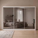 Ver imagem 3 de Guarda-Roupa Grande Casal 3 Portas de Correr com 3 Espelhos e 6 Gavetas Lucky Branco