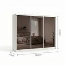 Ver imagem 5 de Guarda-Roupa Grande Casal 3 Portas de Correr com 3 Espelhos e 6 Gavetas Lucky Branco