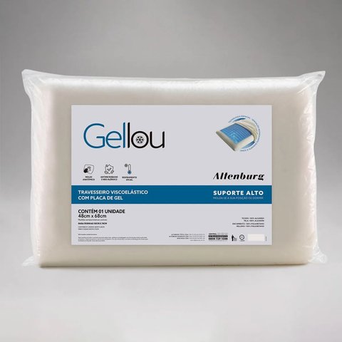 Travesseiro Gellou Altenburg Placa de Gel Visco Alto 48x68cm