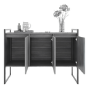 Ver imagem 4 de Buffet Sala de Estar 3 Portas Berlim - Preto Cobre