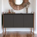 Ver imagem 1 de Buffet Sala de Estar 3 Portas Berlim - Preto Cobre