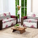 Ver imagem 1 de Protetor Sofa Estampado Isabela 2 e 3 Lugares - Floral Vinho