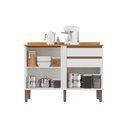 Ver imagem 4 de Balcão Pérola 2 Portas 2 Gavetas MDP 120cm Branco 120cm Sallêto Móveis