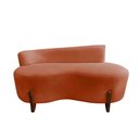 Ver imagem 4 de Namoradeira Sofá Feijão Lounge 120cm Orgânica Veludo Terracota