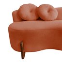 Ver mais imagens de Namoradeira Sofá Feijão Lounge 120cm Orgânica Veludo Terracota