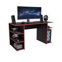 Ver imagem 1 de Mesa Escrivaninha para Computador Gamer Kappesberg 136cm X 75cm X 60cm Preto Fosco/vermelho