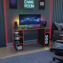 Ver imagem 2 de Mesa Escrivaninha para Computador Gamer Kappesberg 136cm X 75cm X 60cm Preto Fosco/vermelho