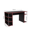 Ver imagem 5 de Mesa Escrivaninha para Computador Gamer Kappesberg 136cm X 75cm X 60cm Preto Fosco/vermelho