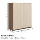 Ver imagem 3 de Armario Aereo 2 Portas MDF 80x90 cm Kali 119846 Carvalho Toq Bianco Nicioli
