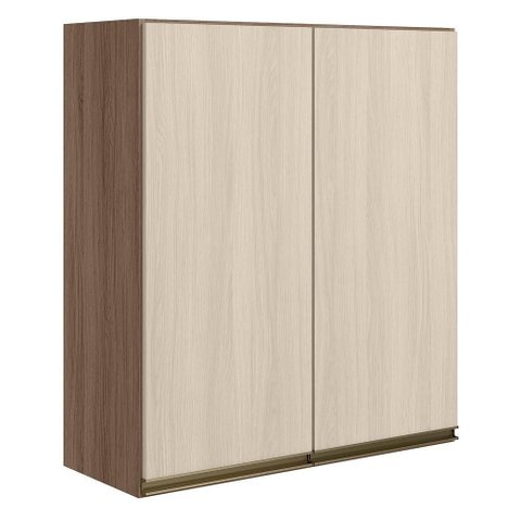 Armario Aereo 2 Portas MDF 80x90 cm Kali 119846 Carvalho Toq Bianco Nicioli