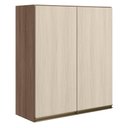 Ver imagem 1 de Armario Aereo 2 Portas MDF 80x90 cm Kali 119846 Carvalho Toq Bianco Nicioli
