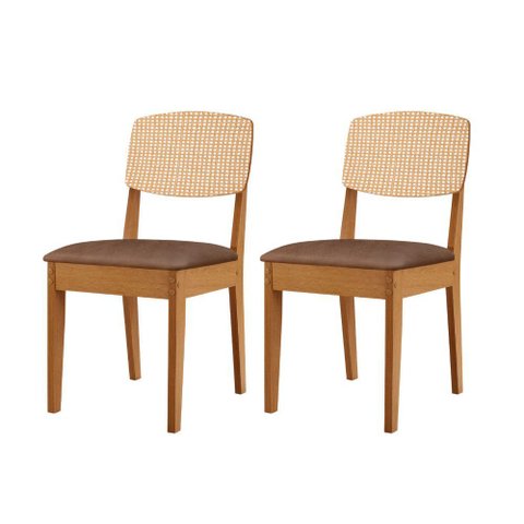 Conjunto com 2 Cadeiras Mdf Copper Premium para Sala de Jantar Moderna Mobília