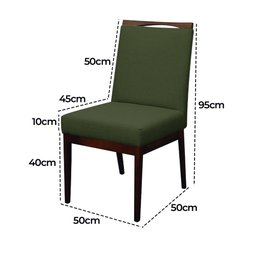 Kit 2 Cadeiras para Sala de Jantar Madeira Maciça Linho Carol Amo Móveis:Marrom Escuro - 10