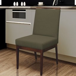 Kit 2 Cadeiras para Sala de Jantar Madeira Maciça Linho Carol Amo Móveis:Marrom Escuro - 2