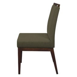 Kit 2 Cadeiras para Sala de Jantar Madeira Maciça Linho Carol Amo Móveis:Marrom Escuro - 5