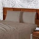 Ver imagem 2 de Jogo de Cama Lençol Queen Conforto Percal 300 Fios 4 Peças - Marron