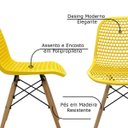 Ver imagem 3 de Kit 5 Cadeiras Decorativas Sala e Cozinha Haney (Pp) Amarela Gran Belo