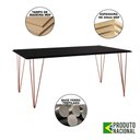 Ver imagem 5 de Mesa Sala de Jantar Industrial Preta 135x75 com 6 Cadeiras Bracas de Ferro Cobre