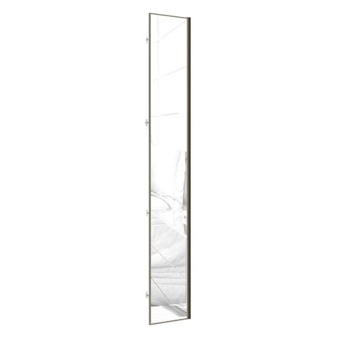 Porta para Roupeiro Closet Canto Diagonal 40cm Puxador Perfil Inox com Espelho Luciane Móveis