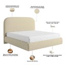Ver imagem 5 de Cama Casal Flutuante com Cabeceira 140cm Aura W01 Linho Bege - Lyam Decor