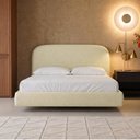 Ver imagem 3 de Cama Casal Flutuante com Cabeceira 140cm Aura W01 Linho Bege - Lyam Decor
