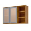 Ver imagem 3 de Armário Aéreo 2 Portas Reflecta 3 Nichos 120 cm Brilhante Bege/Cinamomo/Platina