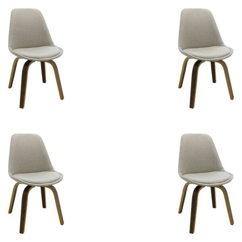 Kit 4 Cadeiras Decorativas Sala e Escritório Softline Linho Bege