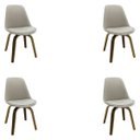 Ver imagem 1 de Kit 4 Cadeiras Decorativas Sala e Escritório Softline Linho Bege