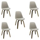 Ver imagem 1 de Kit 5 Cadeiras Decorativas Sala e Escritório Softline Linho Bege