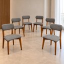 Ver imagem 1 de Conjunto 6 Cadeira de Jantar Maya Moderna Assento Estofado Design Versátil